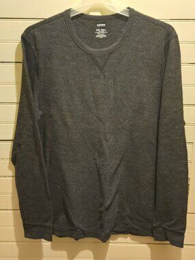 Sonoma Long Sleeve Shirt Mens XXL Tall Dark Gray Waffle Thermal Crewneck Casual